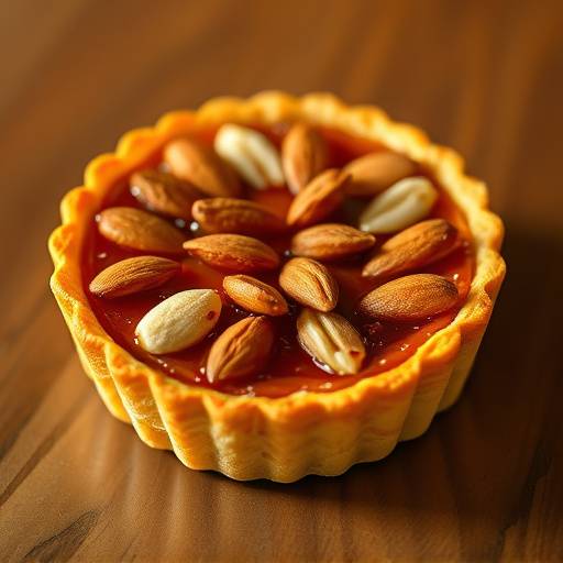 Uma tarte de amêndoa com uma crosta dourada e recheio rico em amêndoas.